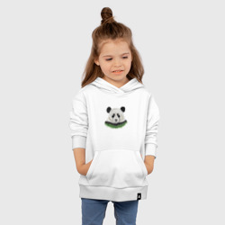 Толстовка с принтом Медведь панда для ребенка, вид на модели спереди №3. Цвет основы: белый