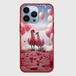 Чехол для iPhone 13 Pro Розовые влюбленные ламы