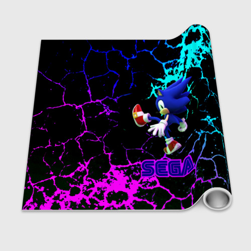 Бумага для упаковки 3D Sonic sega game неоновая текстура - фото 2