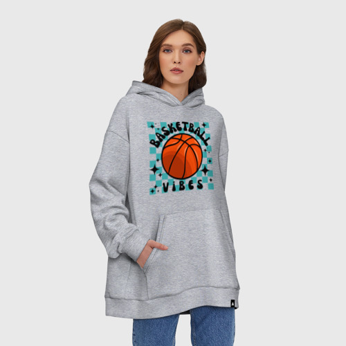 Худи SuperOversize хлопок Basketball vibes, цвет меланж - фото 3