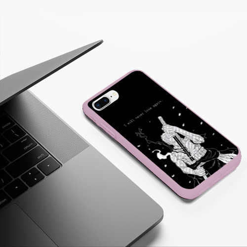 Чехол для iPhone 7Plus/8 Plus матовый Я не проиграю - Зоро самурай One piece, цвет розовый - фото 5