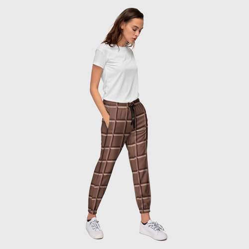 Женские брюки 3D с принтом Шоколадка, вид сбоку #3