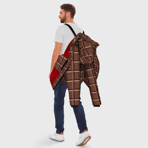 Мужская зимняя куртка 3D с принтом Шоколадка, вид сзади #2