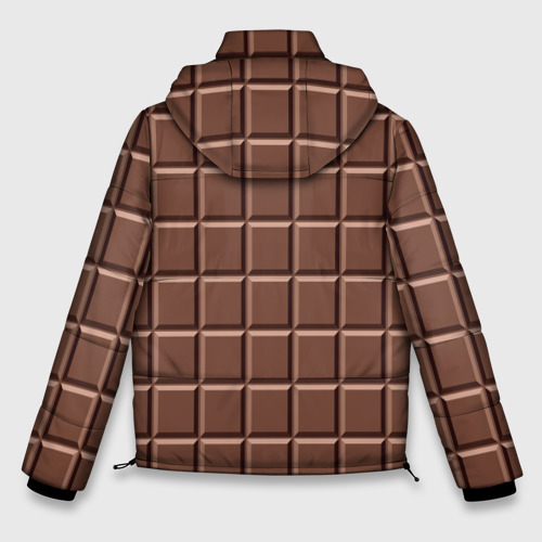 Мужская зимняя куртка 3D с принтом Шоколадка, вид сзади #1