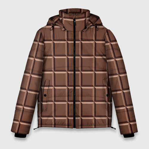 Мужская зимняя куртка 3D с принтом Шоколадка, вид спереди #2