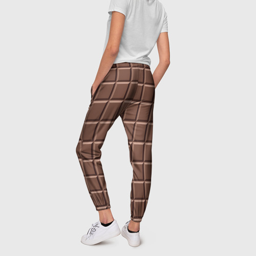 Женские брюки 3D с принтом Шоколадка, вид сзади #2