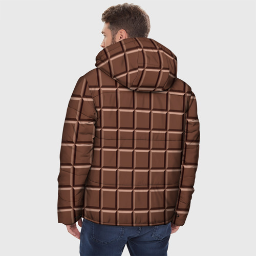 Мужская зимняя куртка 3D с принтом Шоколадка, вид сзади #2