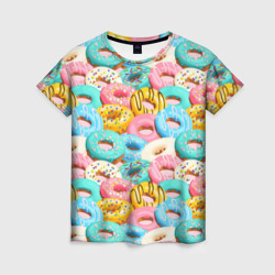 Глазурные пончики – Женская футболка 3D с принтом купить со скидкой в -26%