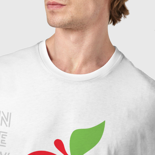 Мужская футболка хлопок Нью-Йорк большое яблоко, цвет белый - фото 6