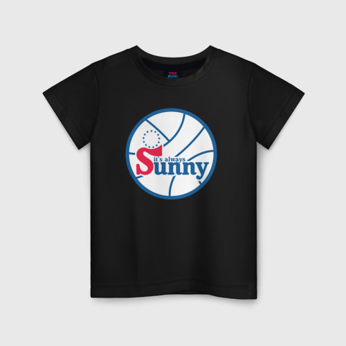 Детская футболка хлопок Солнечная Филадельфия, цвет черный