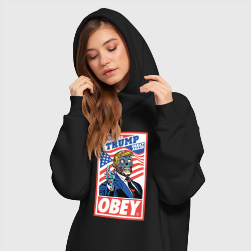 Платье-худи хлопок Trump obey, цвет черный - фото 3