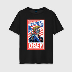 Женская футболка хлопок Oversize Trump obey