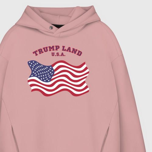 Мужское худи Oversize хлопок Trump land, цвет пыльно-розовый - фото 4