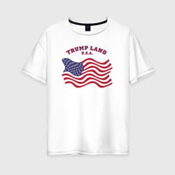 Женская футболка хлопок Oversize Trump land