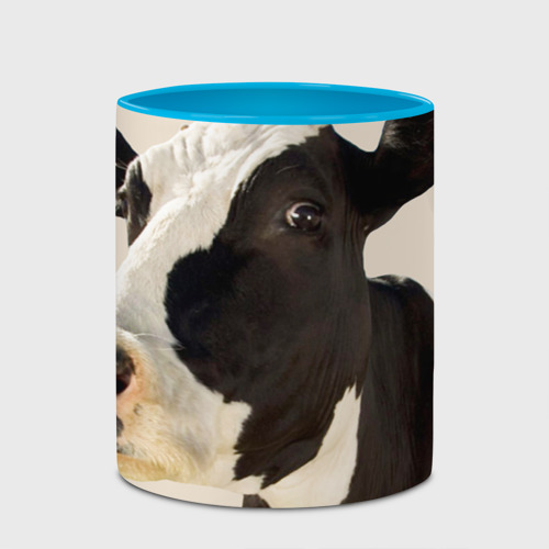 Кружка с полной запечаткой Настоящая корова, цвет белый + небесно-голубой - фото 4