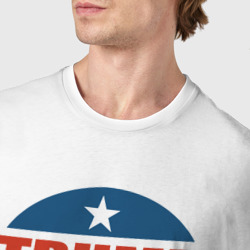 Футболка с принтом Трампа в президенты для мужчины, вид на модели спереди №4. Цвет основы: белый
