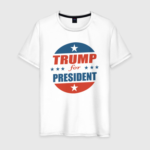 Мужская футболка из хлопка с принтом Трампа в президенты, вид спереди №1