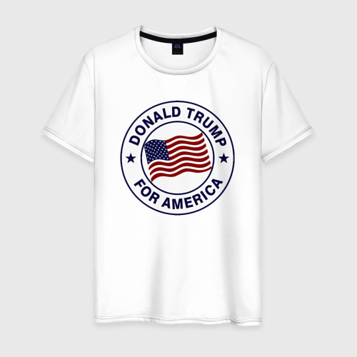 Мужская футболка из хлопка с принтом Trump for America, вид спереди №1