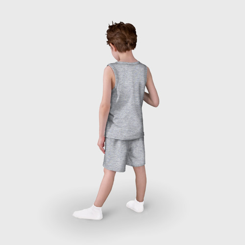 Детская пижама с шортами хлопок Ротвейлер черно-белый, цвет меланж - фото 4
