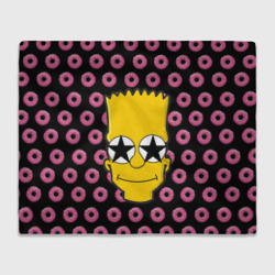 Плед 3D Барт Симпсон на фоне пончиков