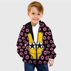 Детская куртка 3D Барт Симпсон на фоне пончиков - фото 2