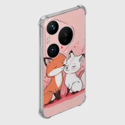 Чехол для Huawei Pura 70 Pro Влюбленные милые лисички - фото 2