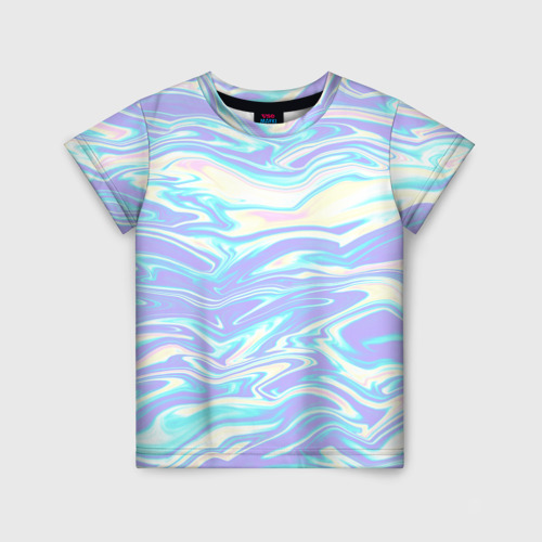 Детская футболка 3D с принтом Абстрактные извилистые линии, вид спереди #2