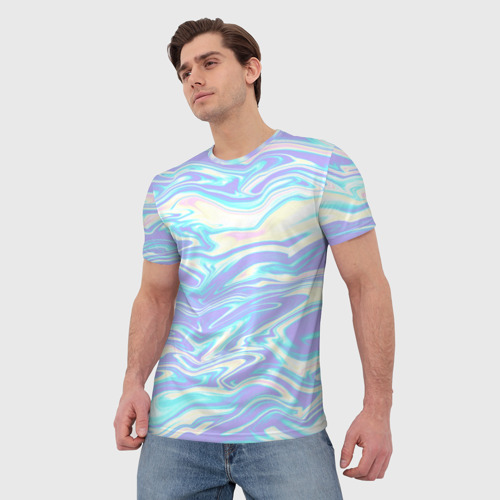 Мужская футболка 3D с принтом Абстрактные извилистые линии, фото на моделе #1