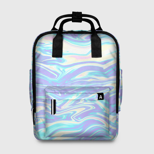 Женский рюкзак 3D с принтом Абстрактные извилистые линии, вид спереди #2
