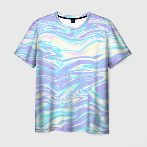 Мужская футболка 3D с принтом Абстрактные извилистые линии, вид спереди #2
