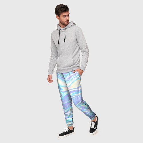 Мужские брюки 3D с принтом Абстрактные извилистые линии, фото на моделе #1