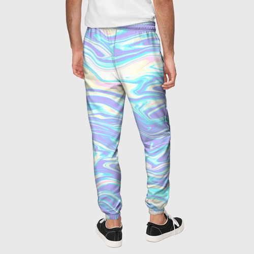 Мужские брюки 3D с принтом Абстрактные извилистые линии, вид сзади #2
