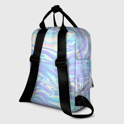Женский рюкзак 3D с принтом Абстрактные извилистые линии, вид сзади #1