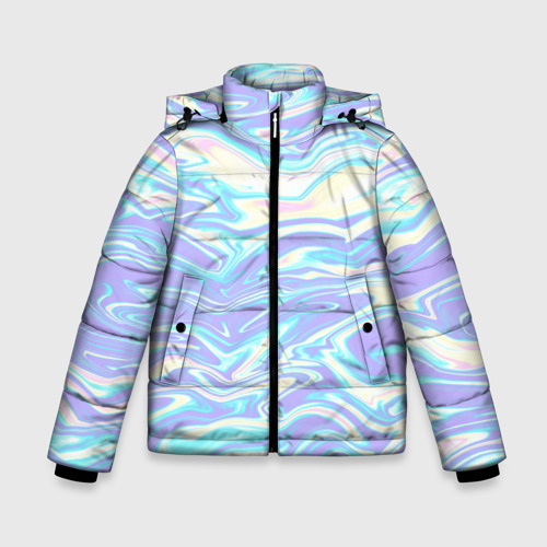Зимняя куртка для мальчиков 3D с принтом Абстрактные извилистые линии, вид спереди #2