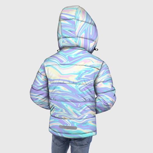 Зимняя куртка для мальчиков 3D с принтом Абстрактные извилистые линии, вид сзади #2