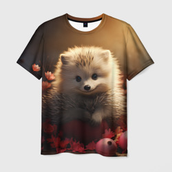 Милый  ежик в цветах – Мужская футболка 3D с принтом купить со скидкой в -26%