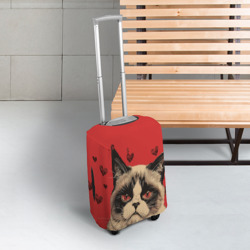 Чехол для чемодана 3D Недовольный кот антивалентин - фото 2