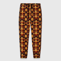 Мужские брюки 3D Оранжевый деревянный абстрактный паттерн