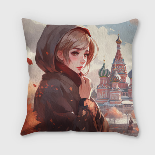 Подушка 3D Русская девушка в аниме стиле - фото 2