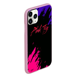 Чехол для iPhone 11 Pro Max матовый Pink абстрактные краски - фото 2