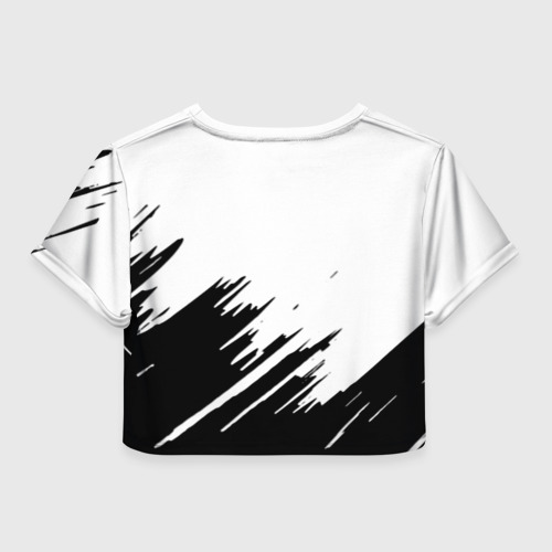 Женская футболка Crop-top 3D Алиса текстура чернобелые краски, цвет 3D печать - фото 2