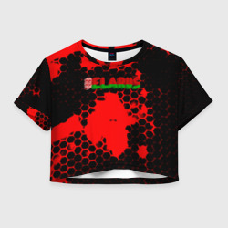 Женская футболка Crop-top 3D Belarus краски соты