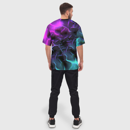 Мужская футболка oversize 3D Warframe flame texture, цвет 3D печать - фото 4