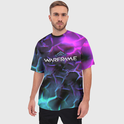 Мужская футболка oversize 3D Warframe flame texture, цвет 3D печать - фото 3