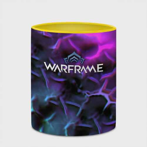 Кружка с полной запечаткой Warframe flame texture, цвет белый + желтый - фото 4