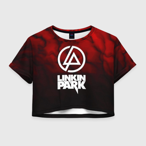 Женская футболка Crop-top 3D Linkin park strom честер, цвет 3D печать