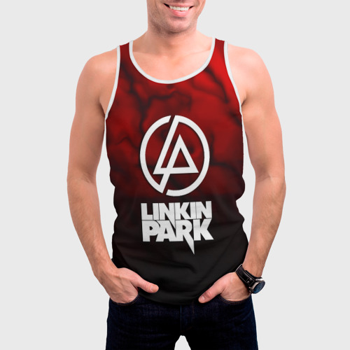 Мужская майка 3D Linkin park strom честер, цвет 3D печать - фото 3