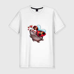 Влюбленная божья коровка – Мужская футболка хлопок Slim с принтом купить