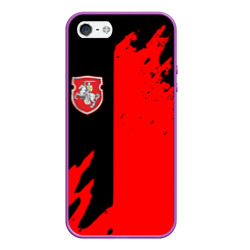 Чехол для iPhone 5/5S матовый Белоруссия краски текстура