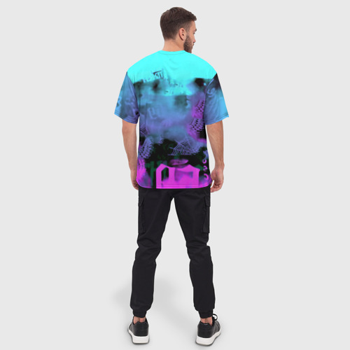 Мужская футболка oversize 3D 6ix9ine neon, цвет 3D печать - фото 4